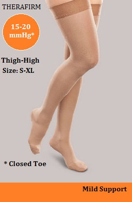 Core-Spun Mild Support Thigh High Compression Socks - reinforced heel and  toe for comfort and durability